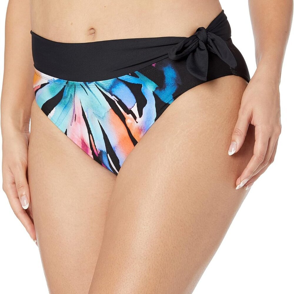 La Blanca Convertible High Waist Pant Bikini Swimsuit Bottom black Multi